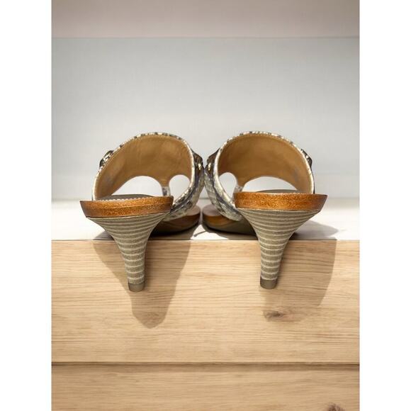 New With Tags Y2K Coach Q1102 Alberta Printed Python Kitten Heels Size 7.5M - Picture 4 of 8